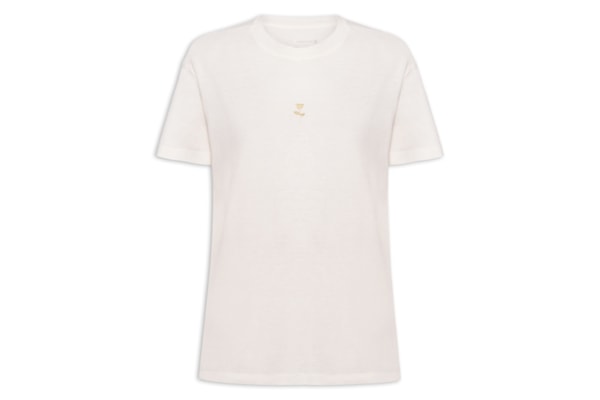 Camiseta Feminina Rosa Gold - Branco