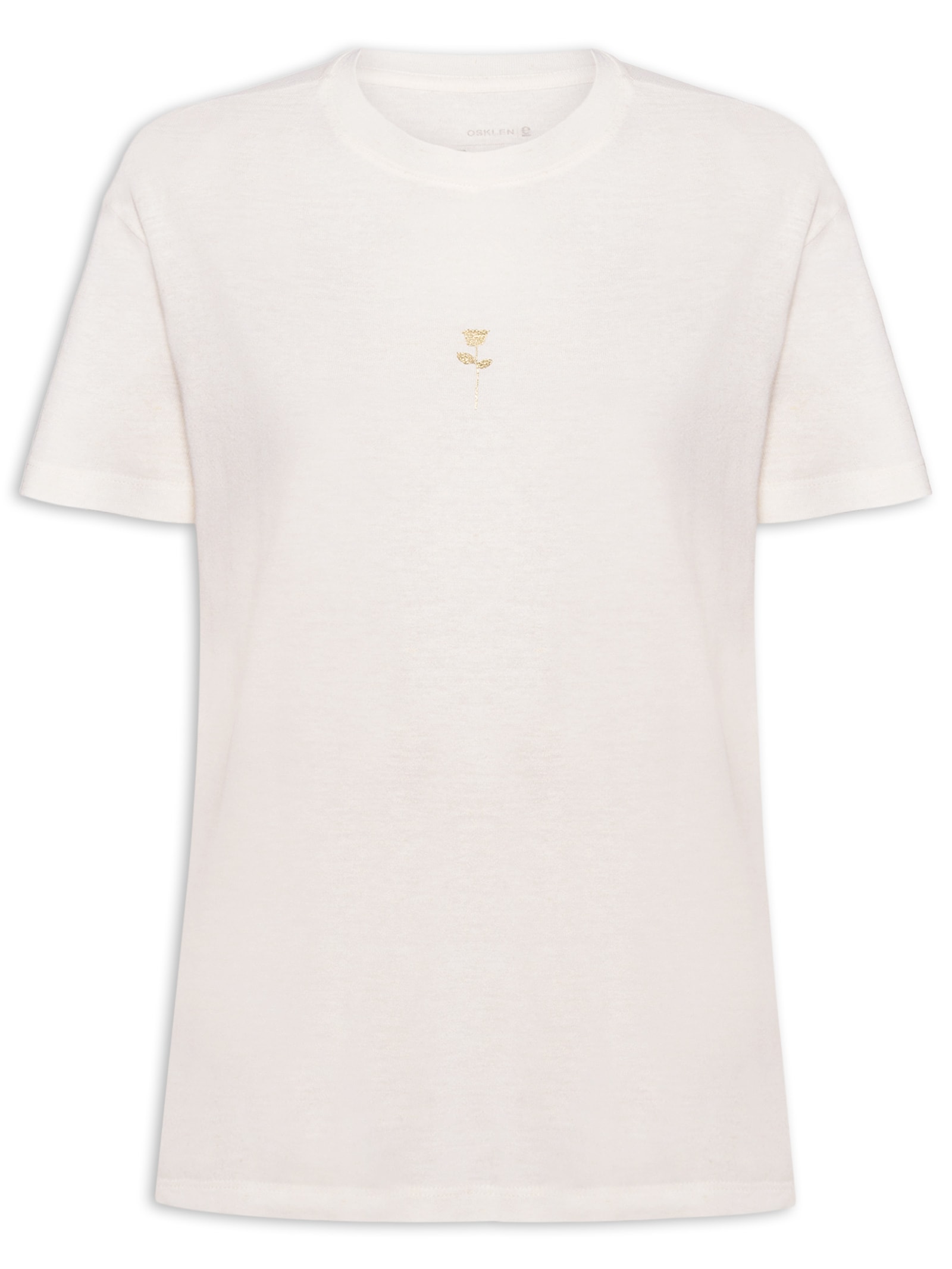 Camiseta Feminina Rosa Gold Branco Osklen