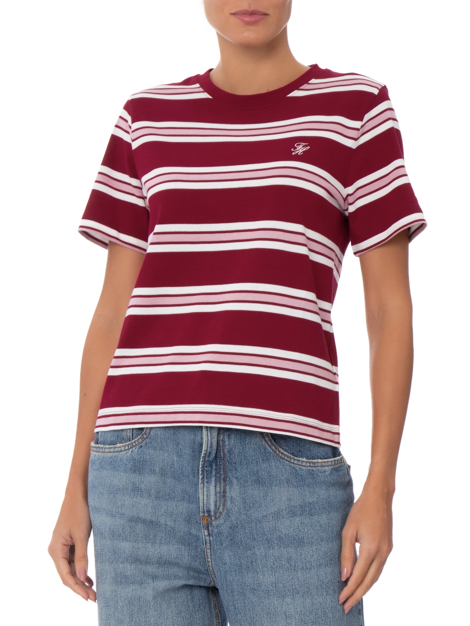 Camiseta Feminina Rugby Stp C-Nk Vermelho Tommy Hilfiger