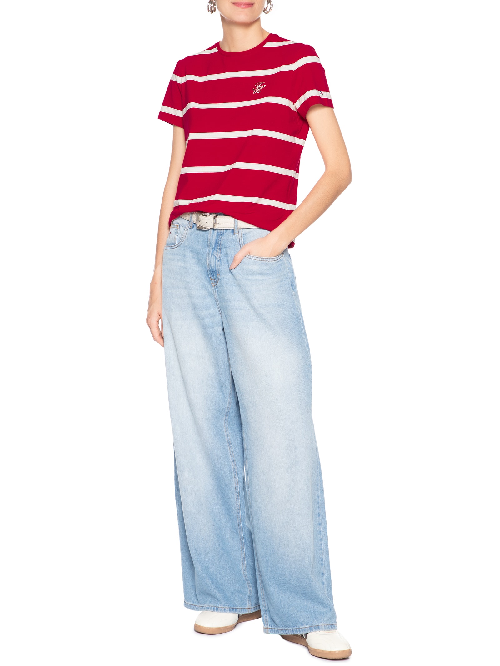 Camiseta Feminina Script Reg Vermelho Tommy Hilfiger