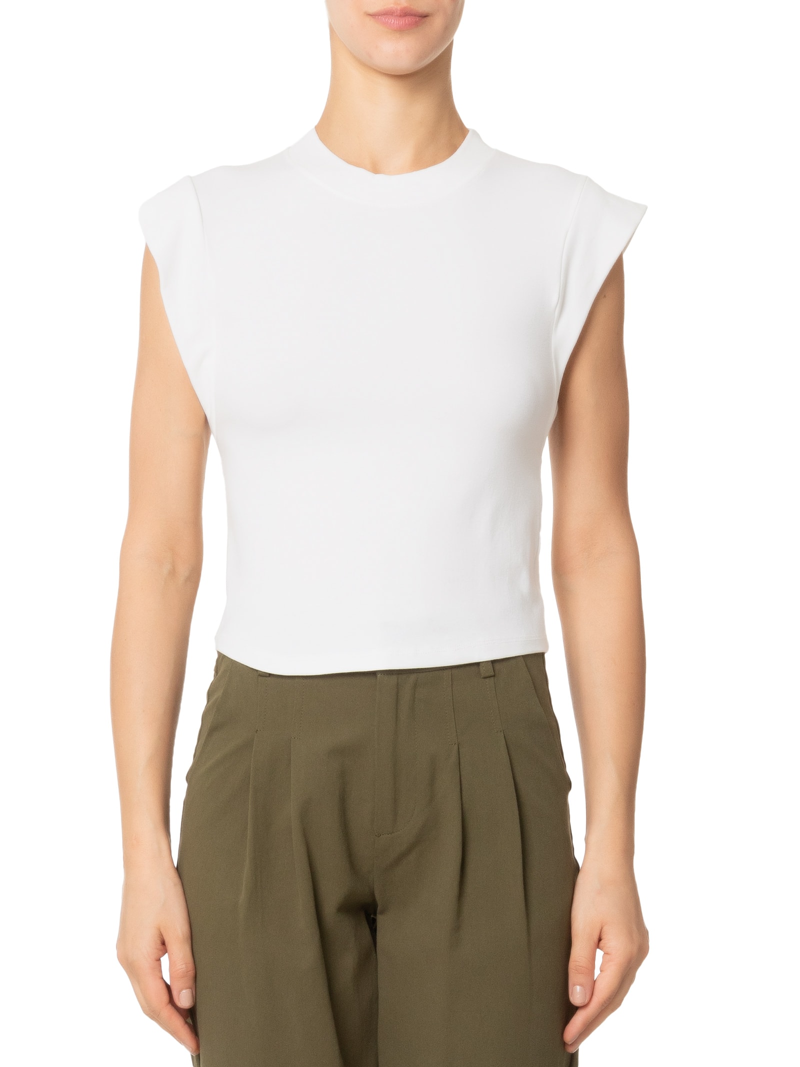 Camiseta Feminina Sem Manga Básica Bege Basiq