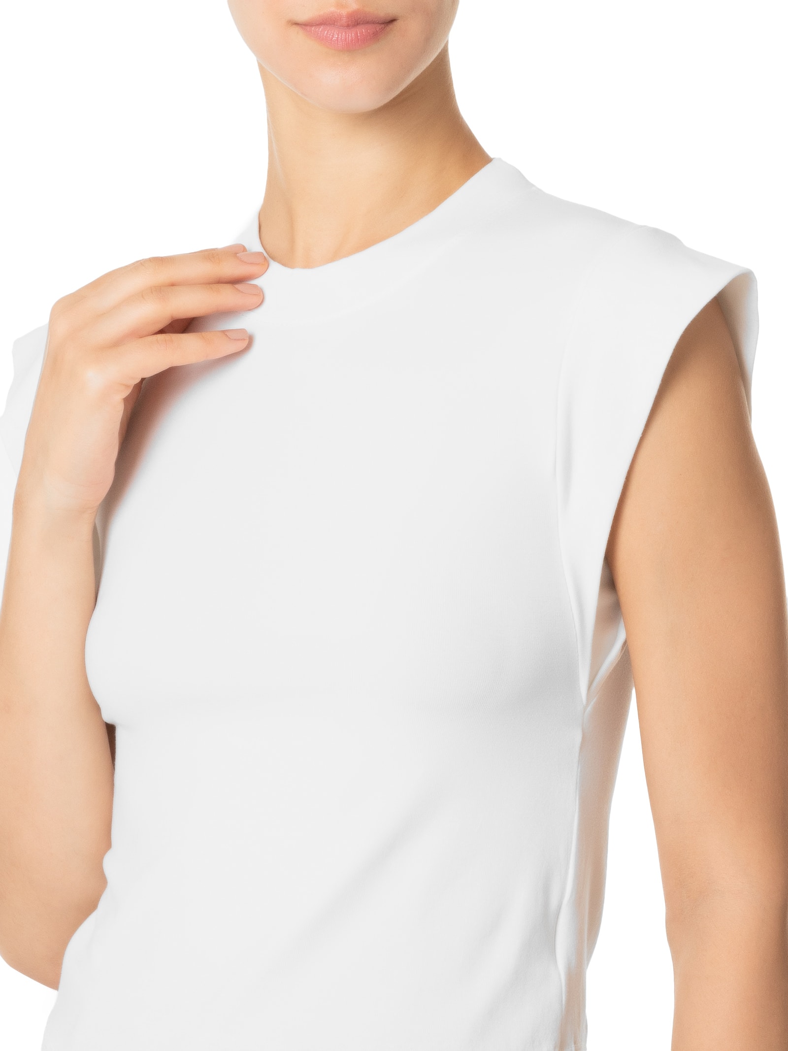 Camiseta Feminina Sem Manga Básica Bege Basiq