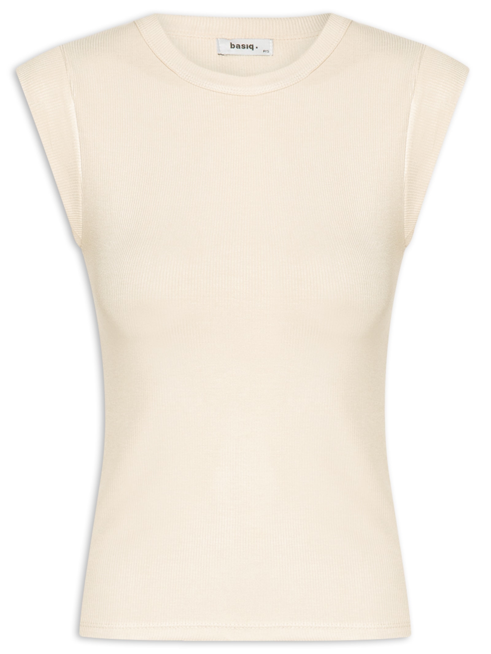 Camiseta Feminina Sem Manga Básica Bege Basiq
