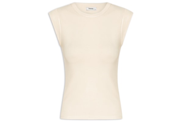 Camiseta Feminina Sem Manga Básica - Bege
