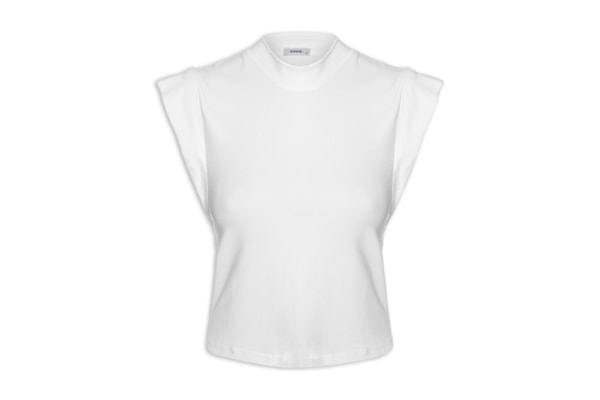 Camiseta Feminina Sem Manga Básica - Branco