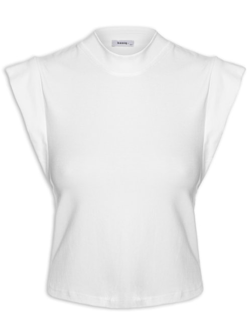 Camiseta Feminina Sem Manga Básica – Branco