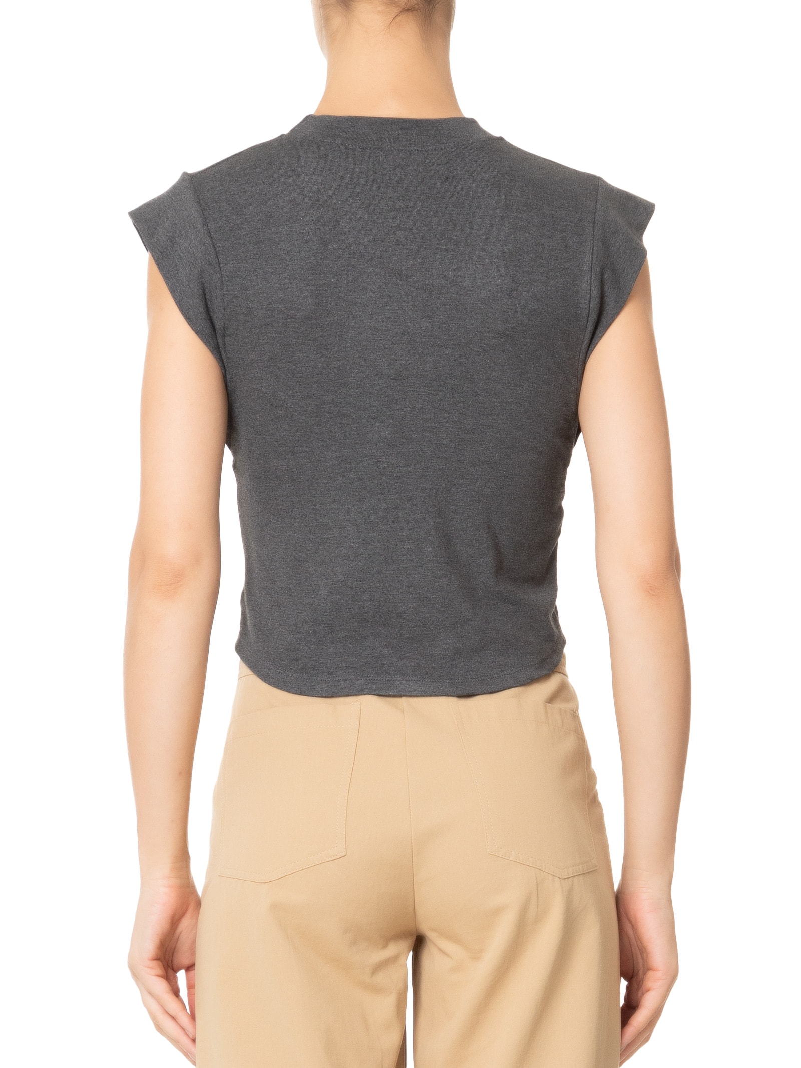 Camiseta Feminina Sem Manga Básica Cinza Basiq