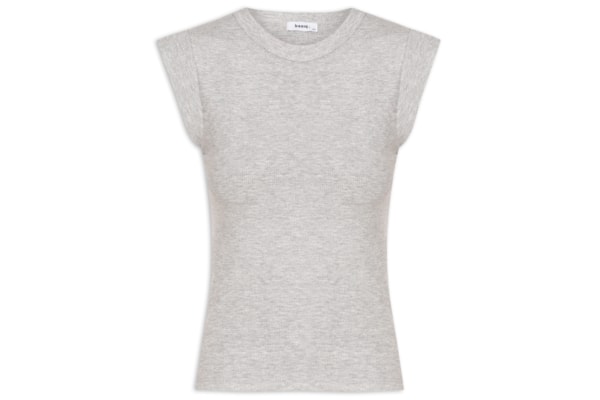 Camiseta Feminina Sem Manga Básica - Cinza