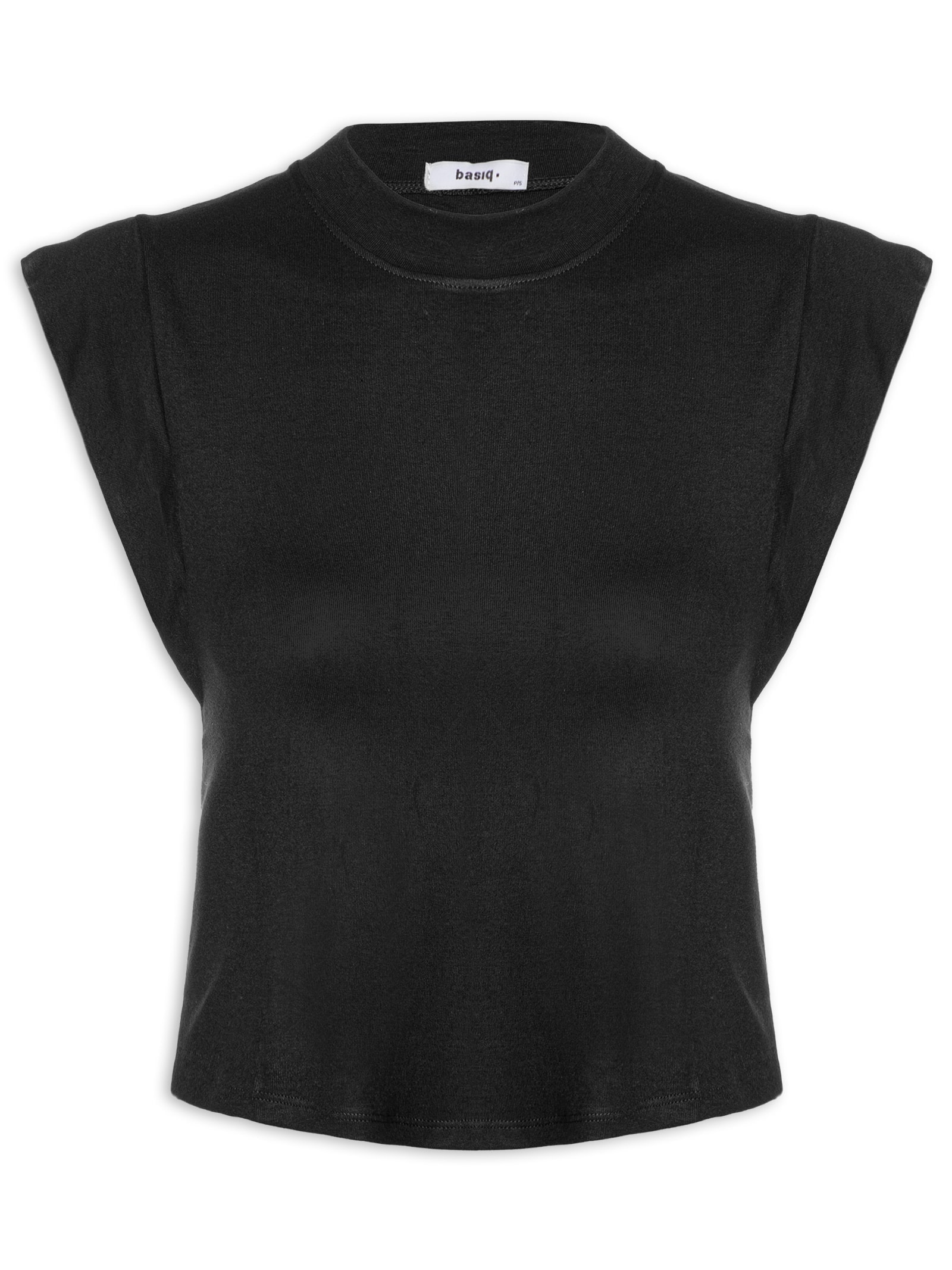 Camiseta Feminina Sem Manga Básica Preto Basiq