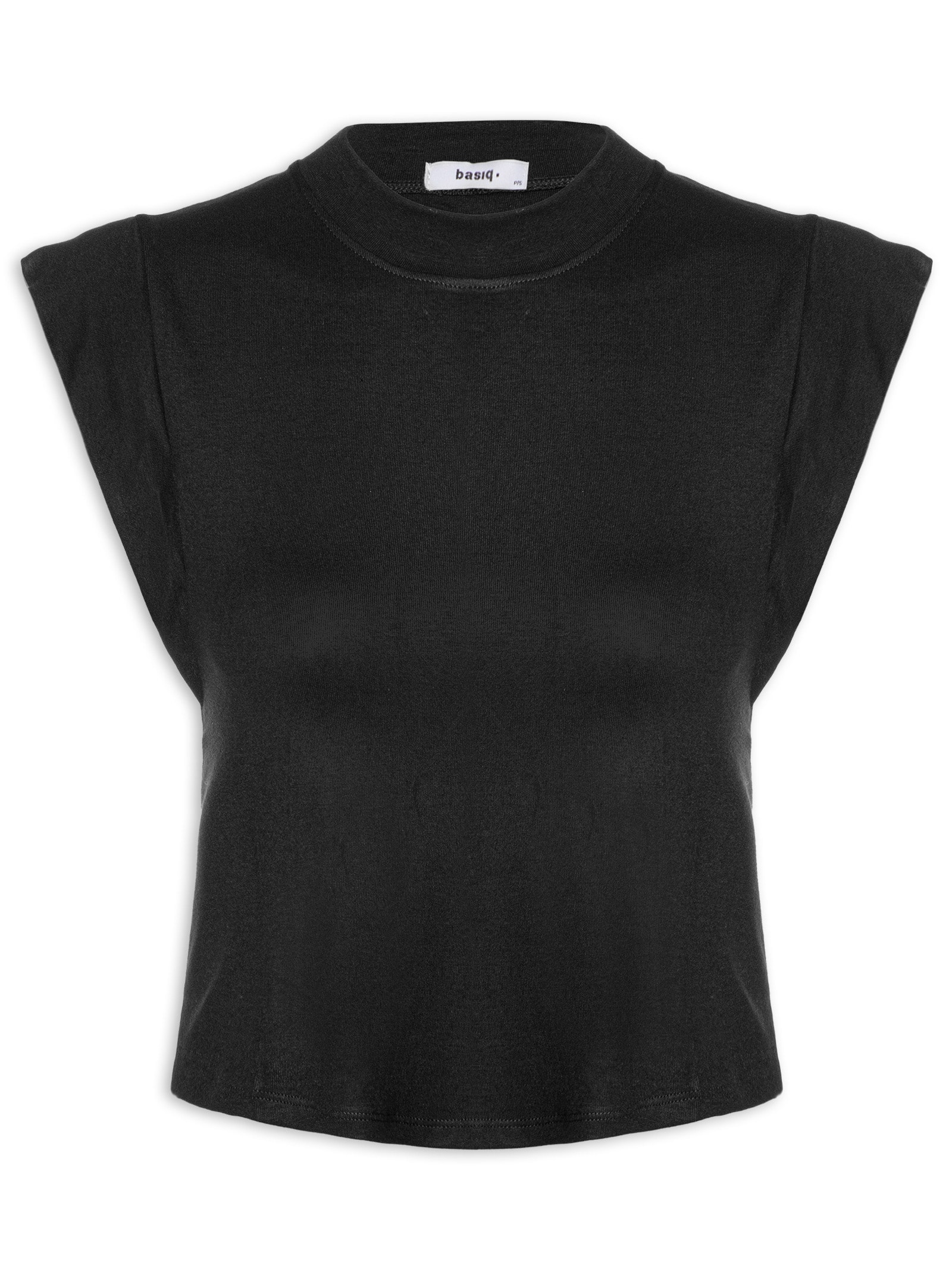 Camiseta Feminina Sem Manga Básica Preto Basiq
