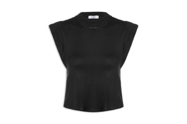 Camiseta Feminina Sem Manga Básica - Preto