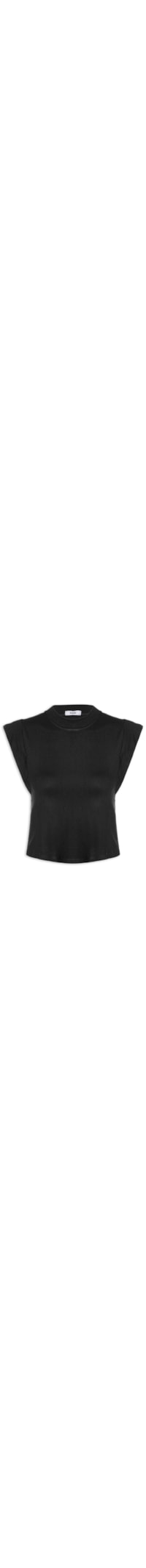 Camiseta Feminina Sem Manga Básica - Preto