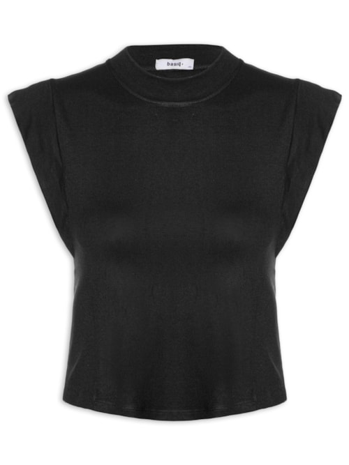 Camiseta Feminina Sem Manga Básica – Preto