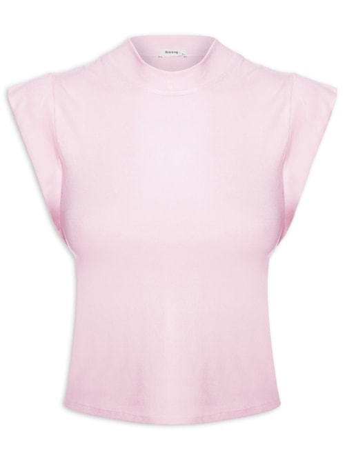 Camiseta Feminina Sem Manga Básica – Rosa