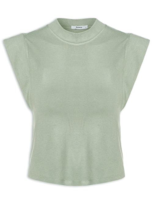 Camiseta Feminina Sem Manga Básica – Verde