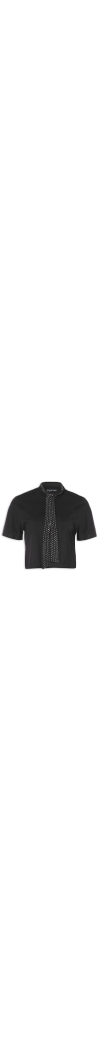 Camiseta Feminina Shine Com Amarração - Preto