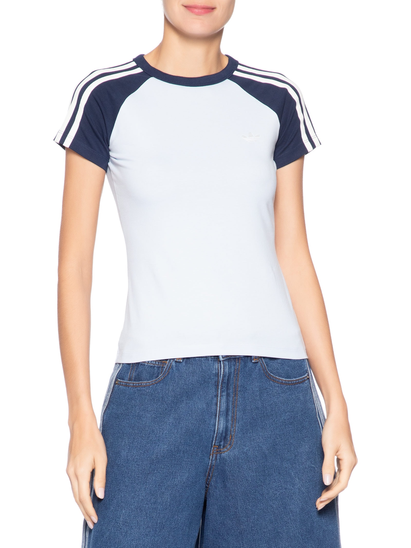 Camiseta Feminina Short Sleeve T Azul Adidas Originals