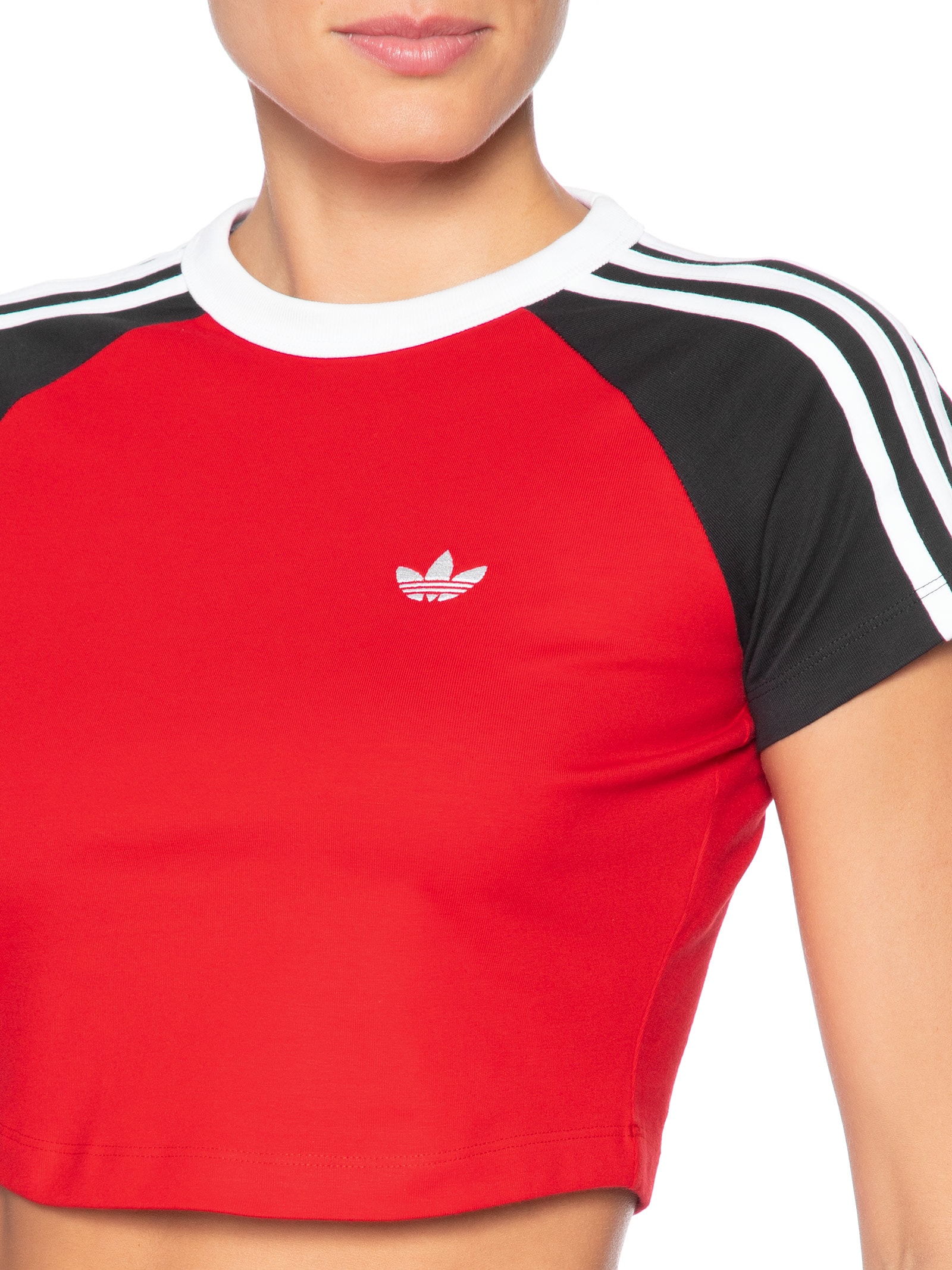 Camiseta Feminina Short Sleeve T Baby Vermelho Adidas Originals