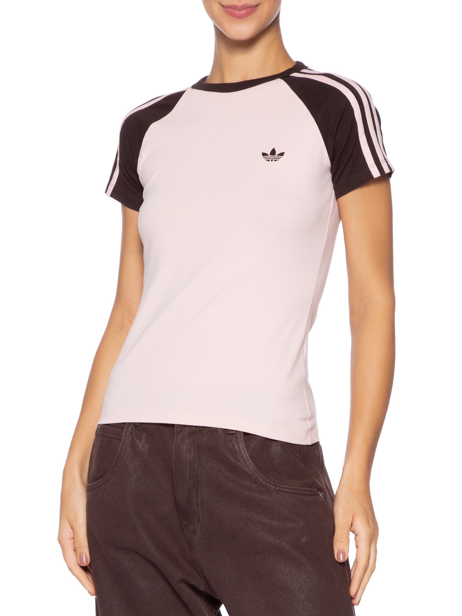 Camiseta Feminina Short Sleeve T Rosa Adidas Originals