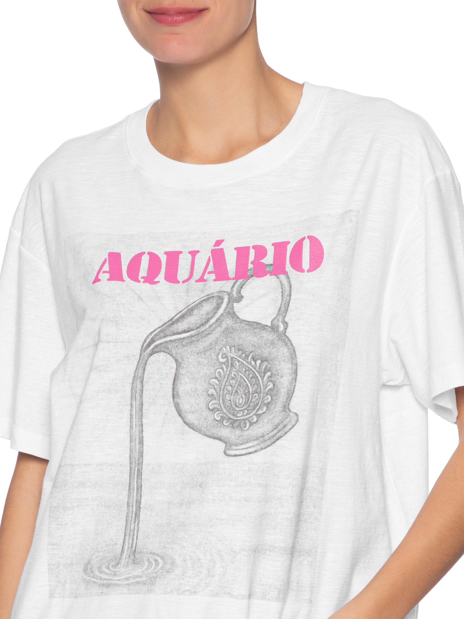 Camiseta Feminina Signo Aquário Branco Maria Filó