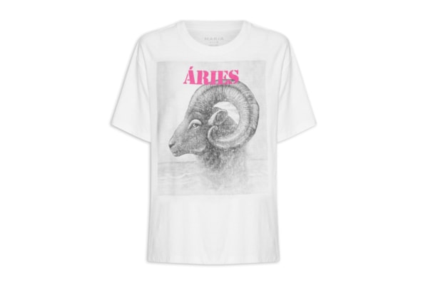 Camiseta Feminina Signo Áries - Branco