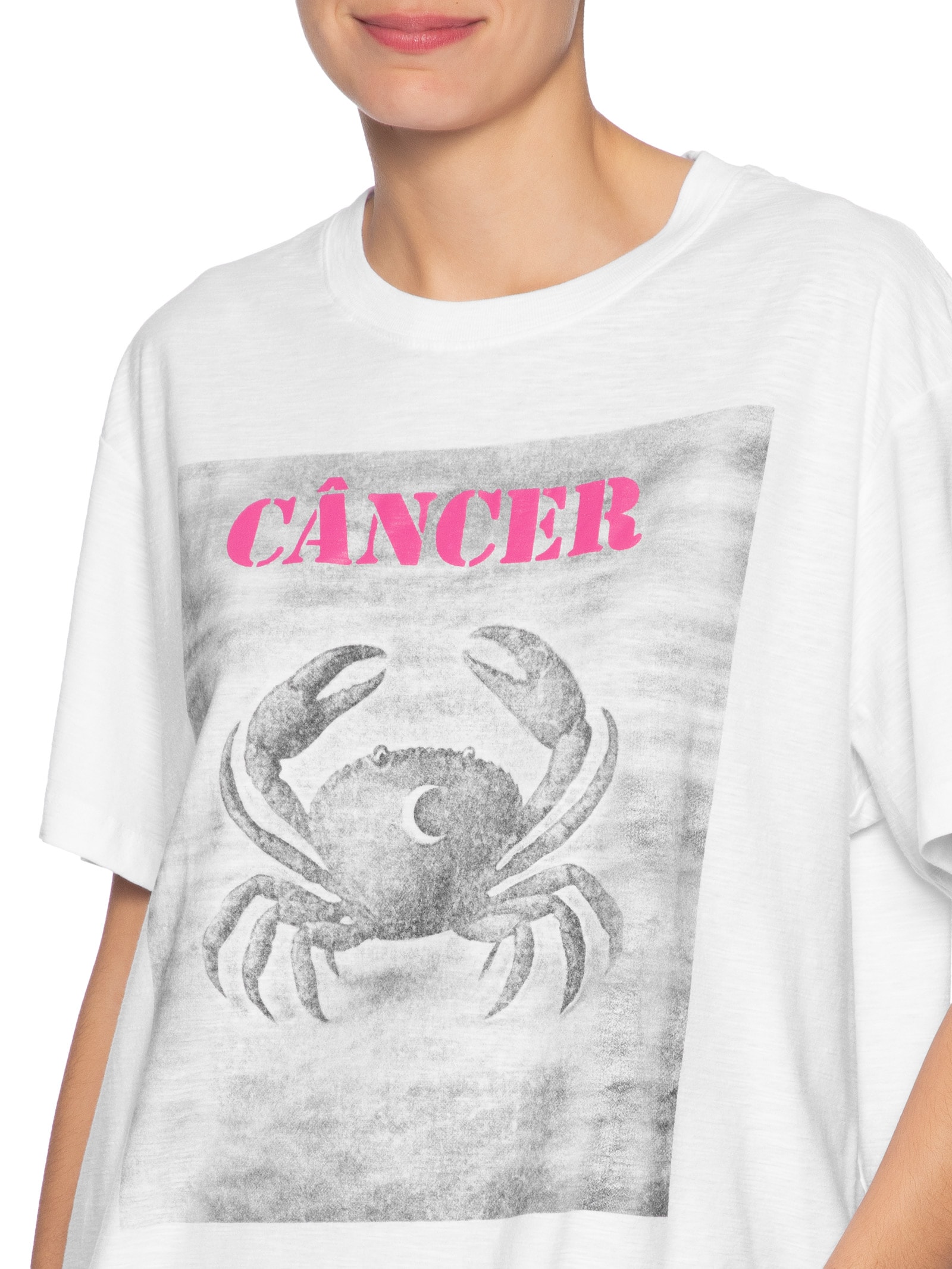 Camiseta Feminina Signo Câncer Branco Maria Filó