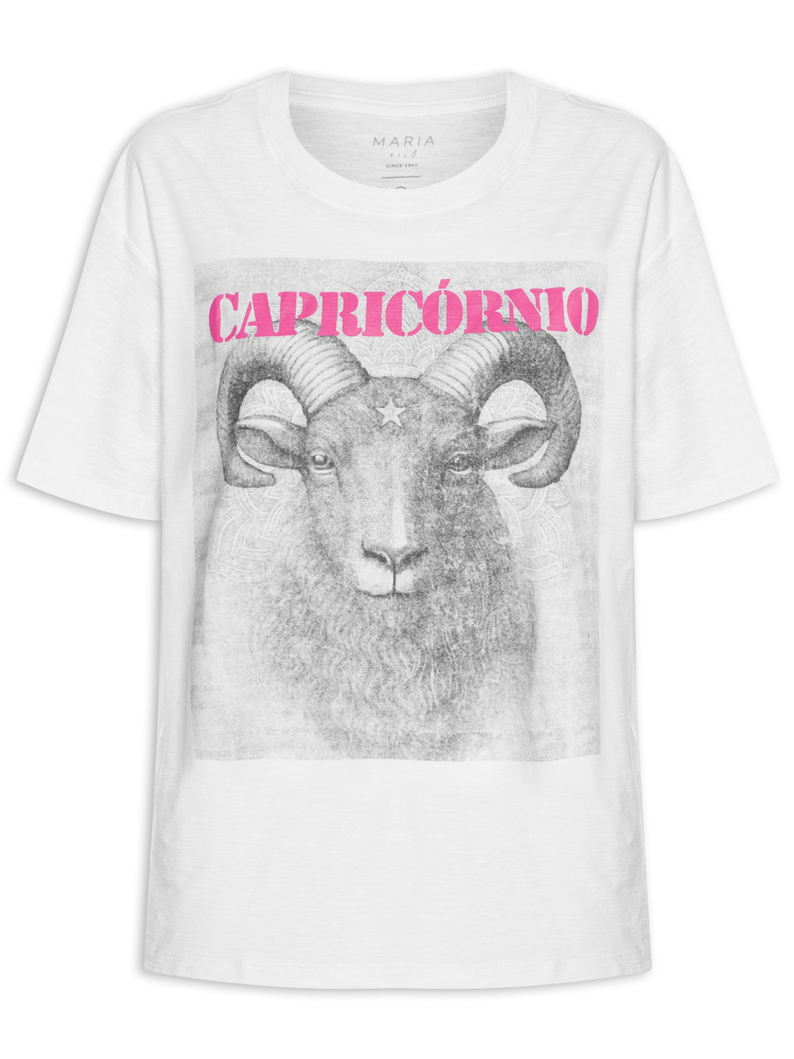 Camiseta Feminina Signo Capricórnio Branco Maria Filó