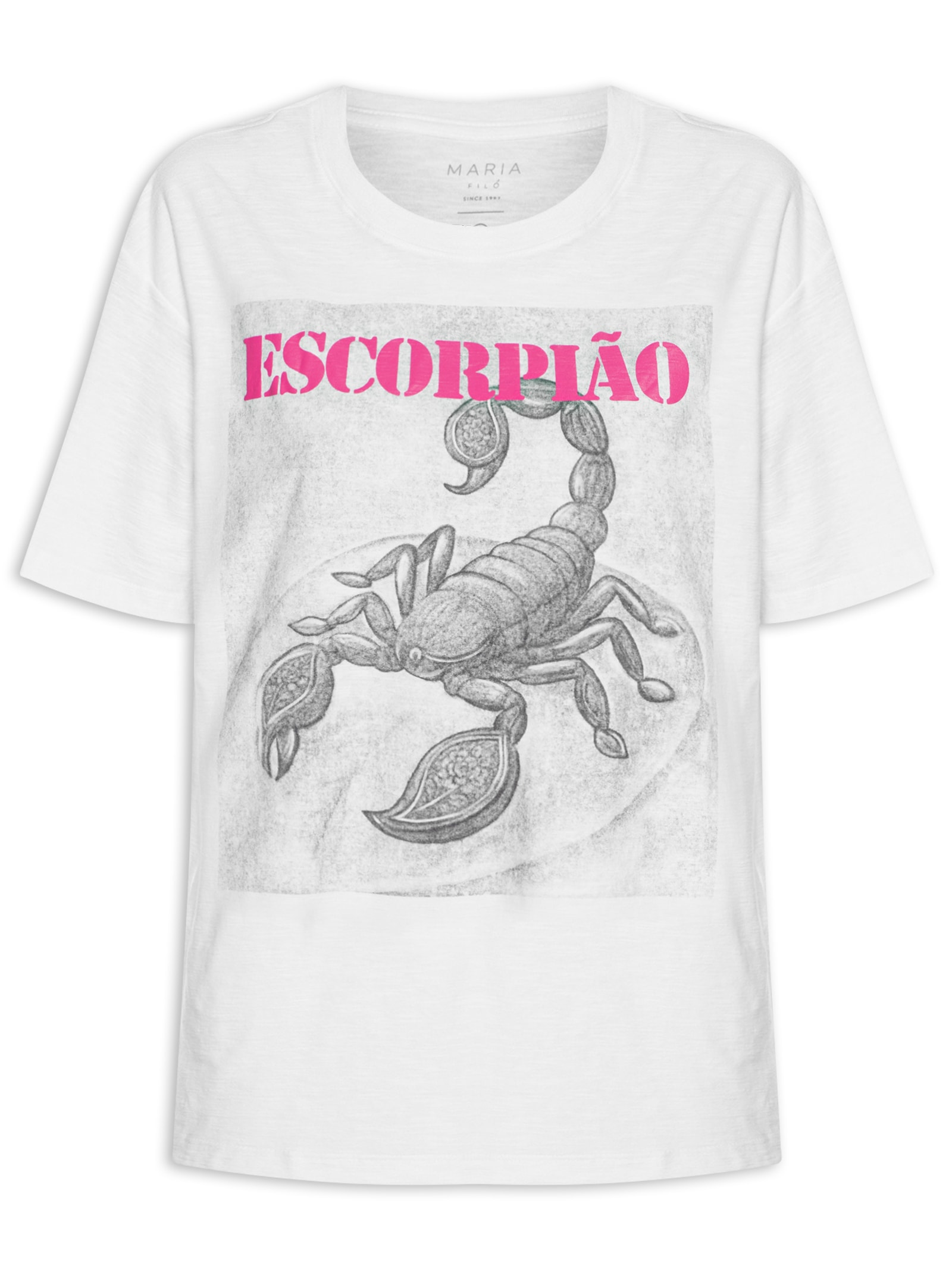 Camiseta Feminina Signo Escorpião Branco Maria Filó