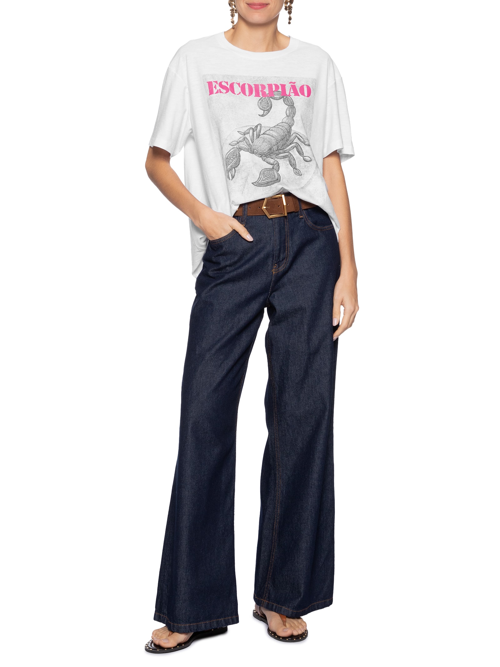 Camiseta Feminina Signo Escorpião Branco Maria Filó