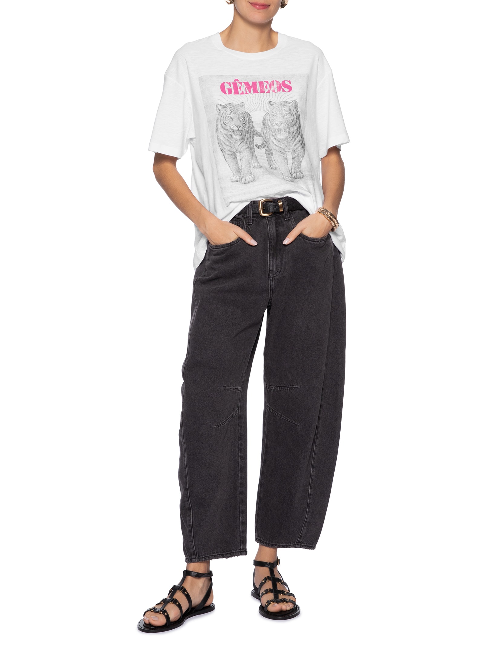 Camiseta Feminina Signo Gemêos Branco Maria Filó
