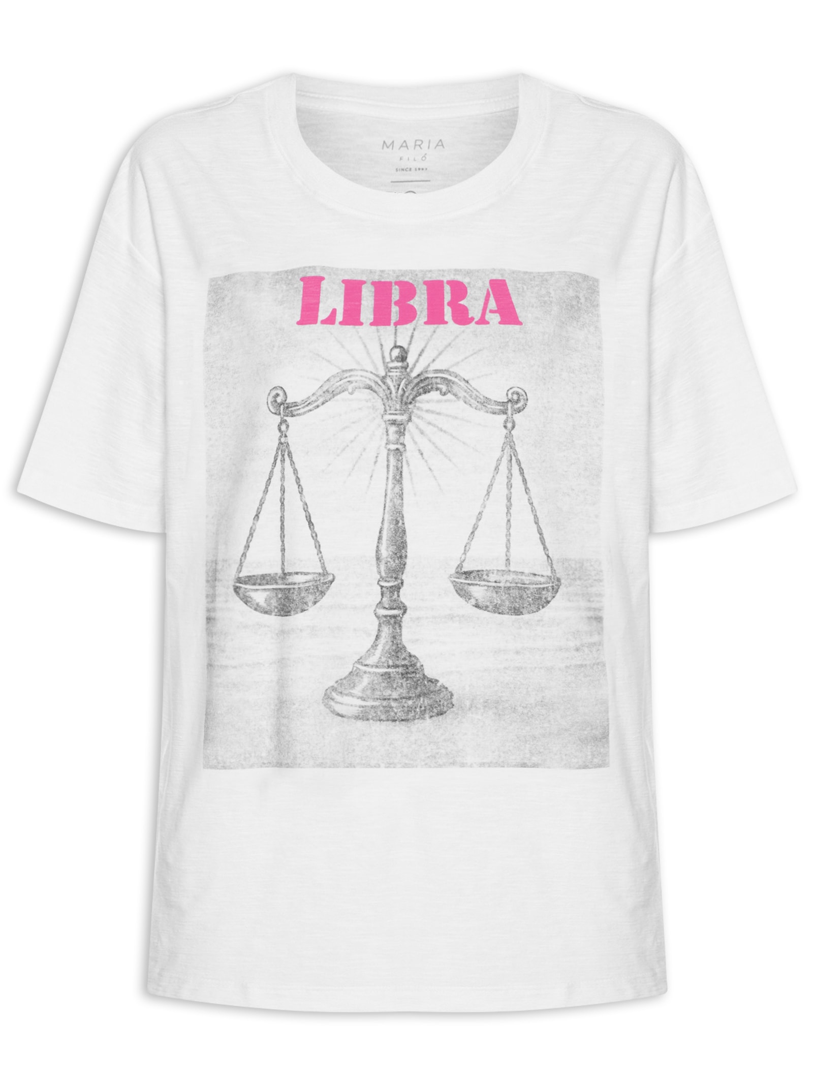 Camiseta Feminina Signo Libra Branco Maria Filó