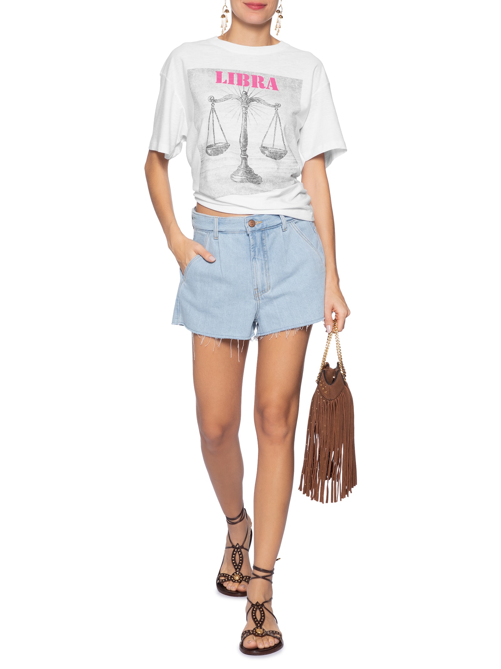 Camiseta Feminina Signo Libra Branco Maria Filó