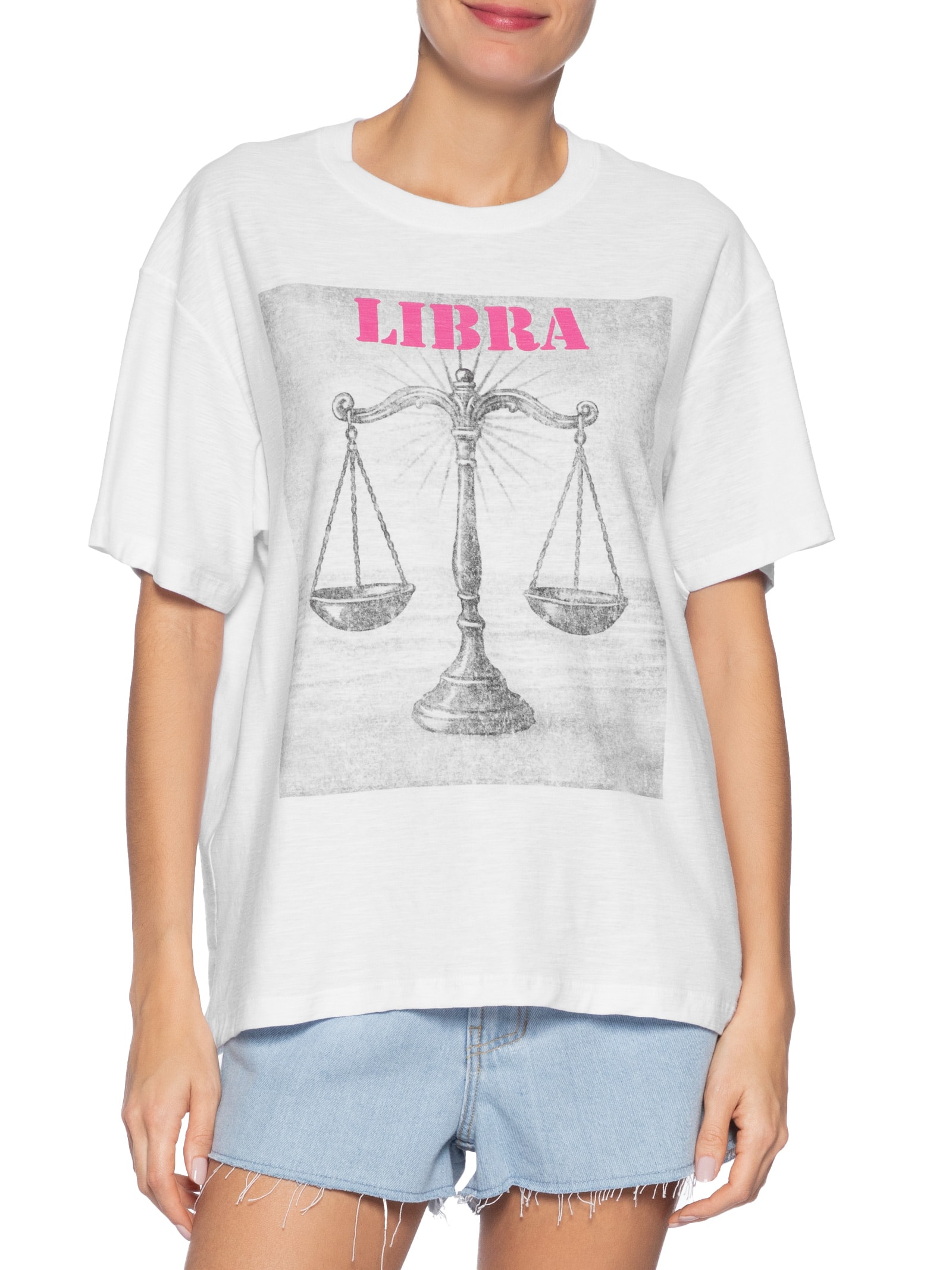 Camiseta Feminina Signo Libra Branco Maria Filó