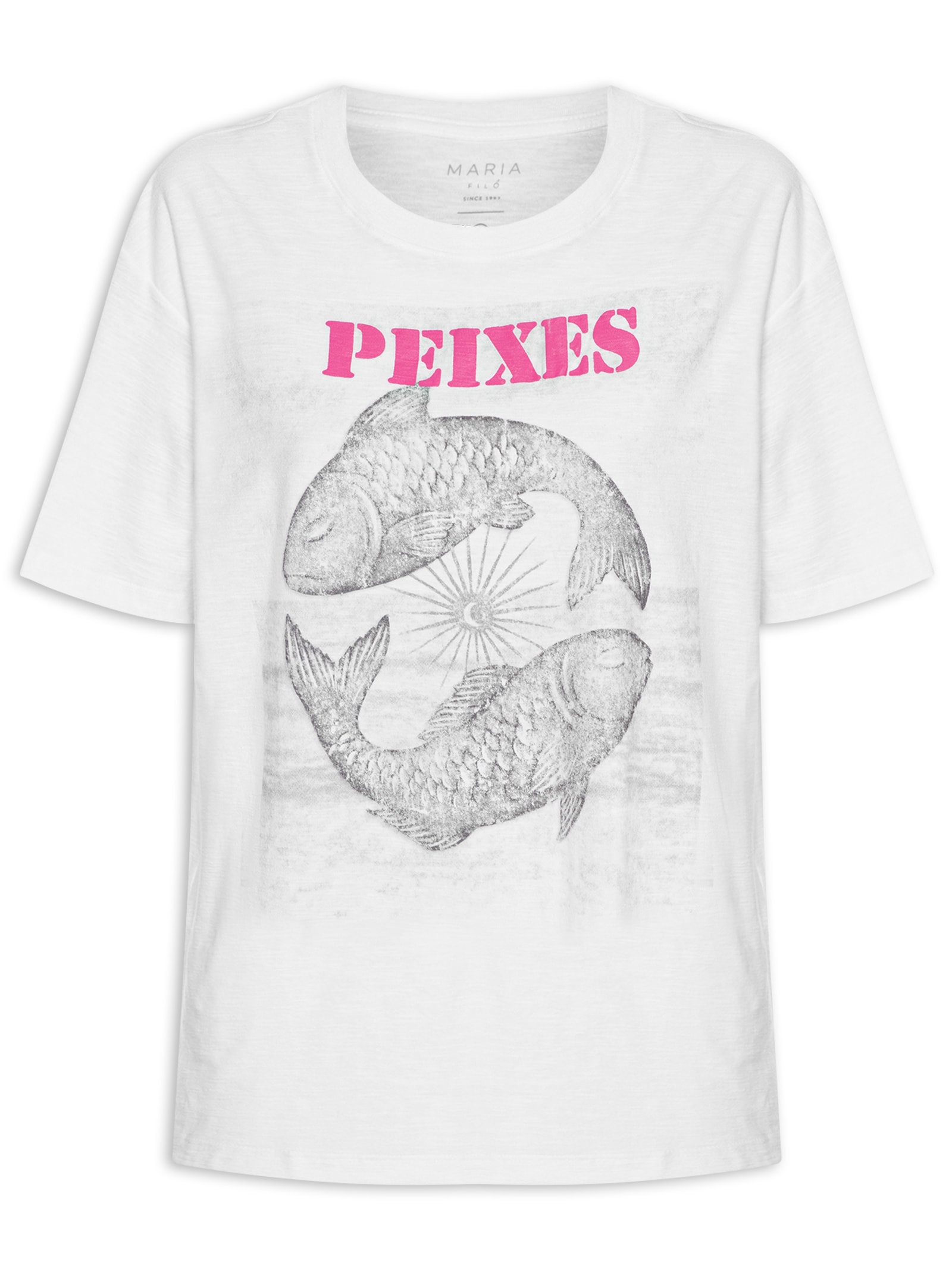 Camiseta Feminina Signo Peixes Branco Maria Filó
