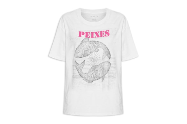 Camiseta Feminina Signo Peixes - Branco
