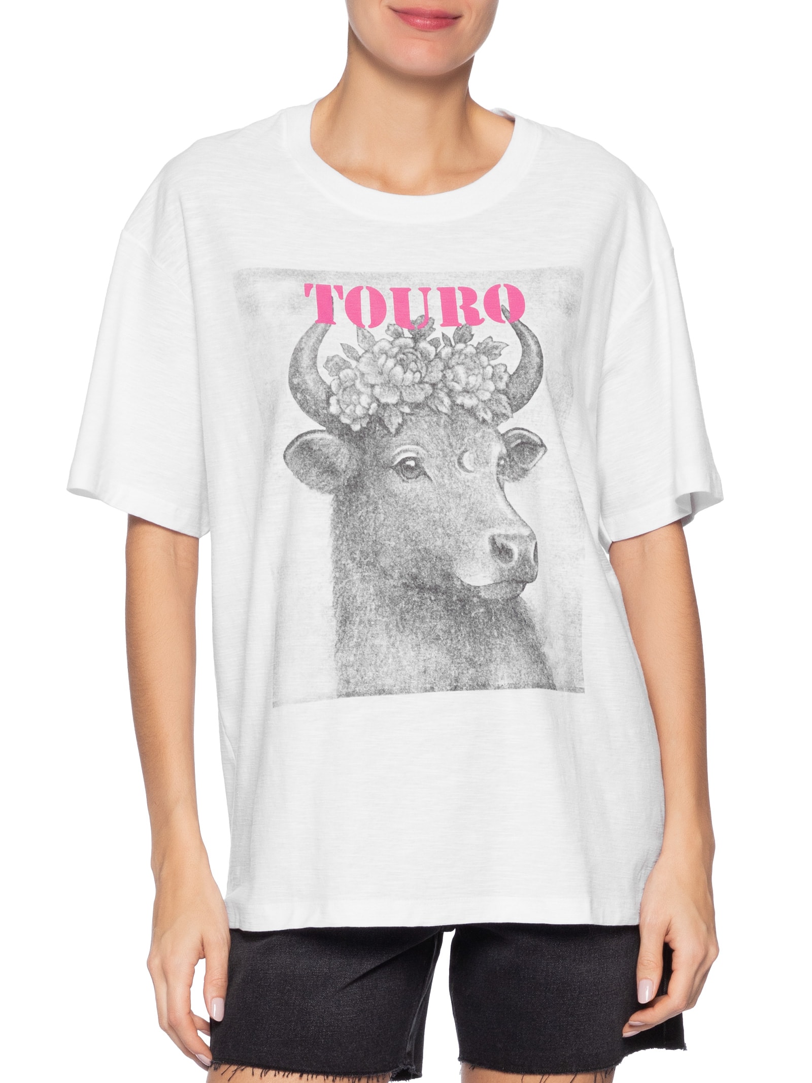 Camiseta Feminina Signo Touro Branco Maria Filó