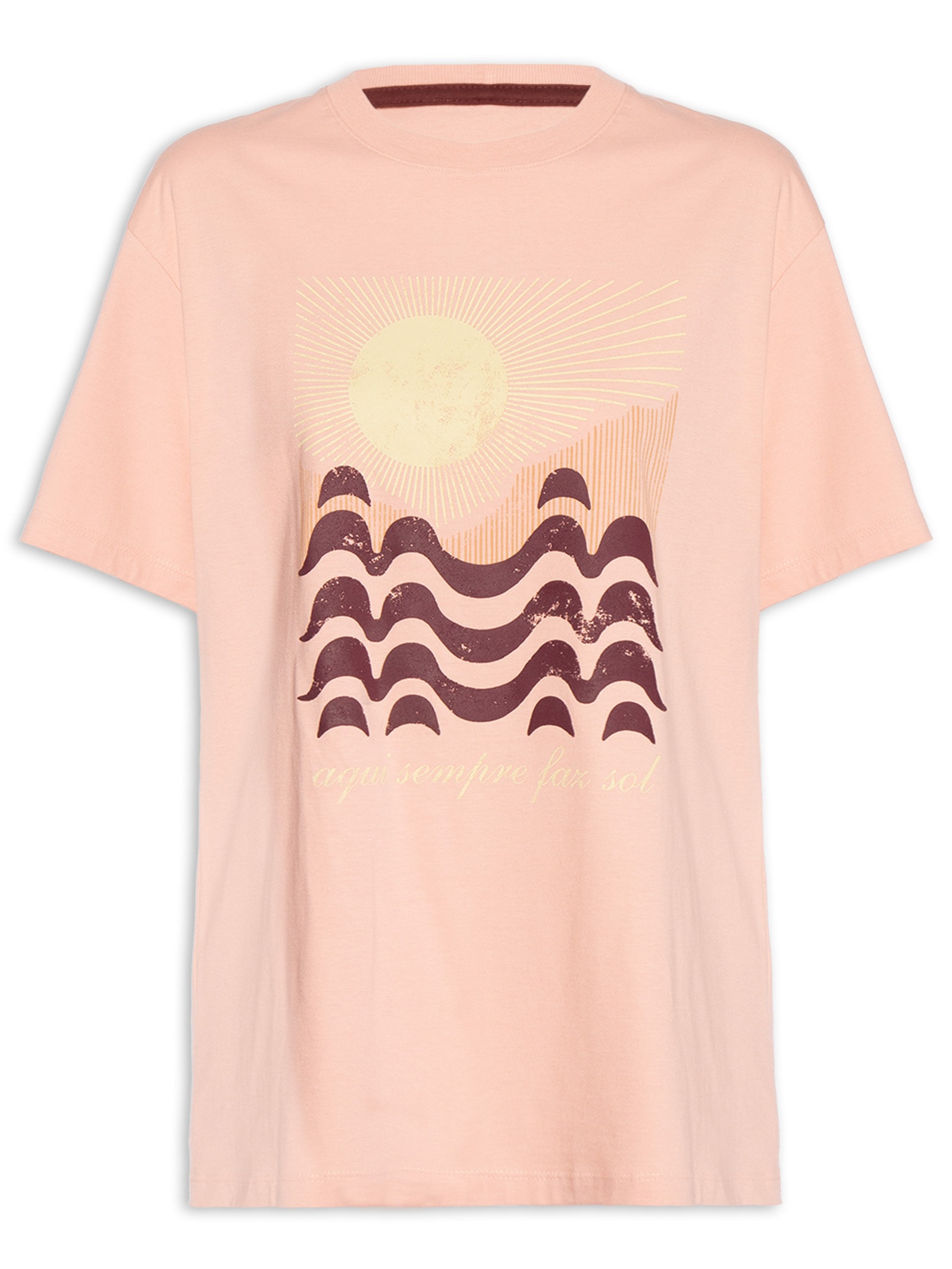 Camiseta Feminina Silk Aqui Sempre Faz Sol – Rosa Dress To