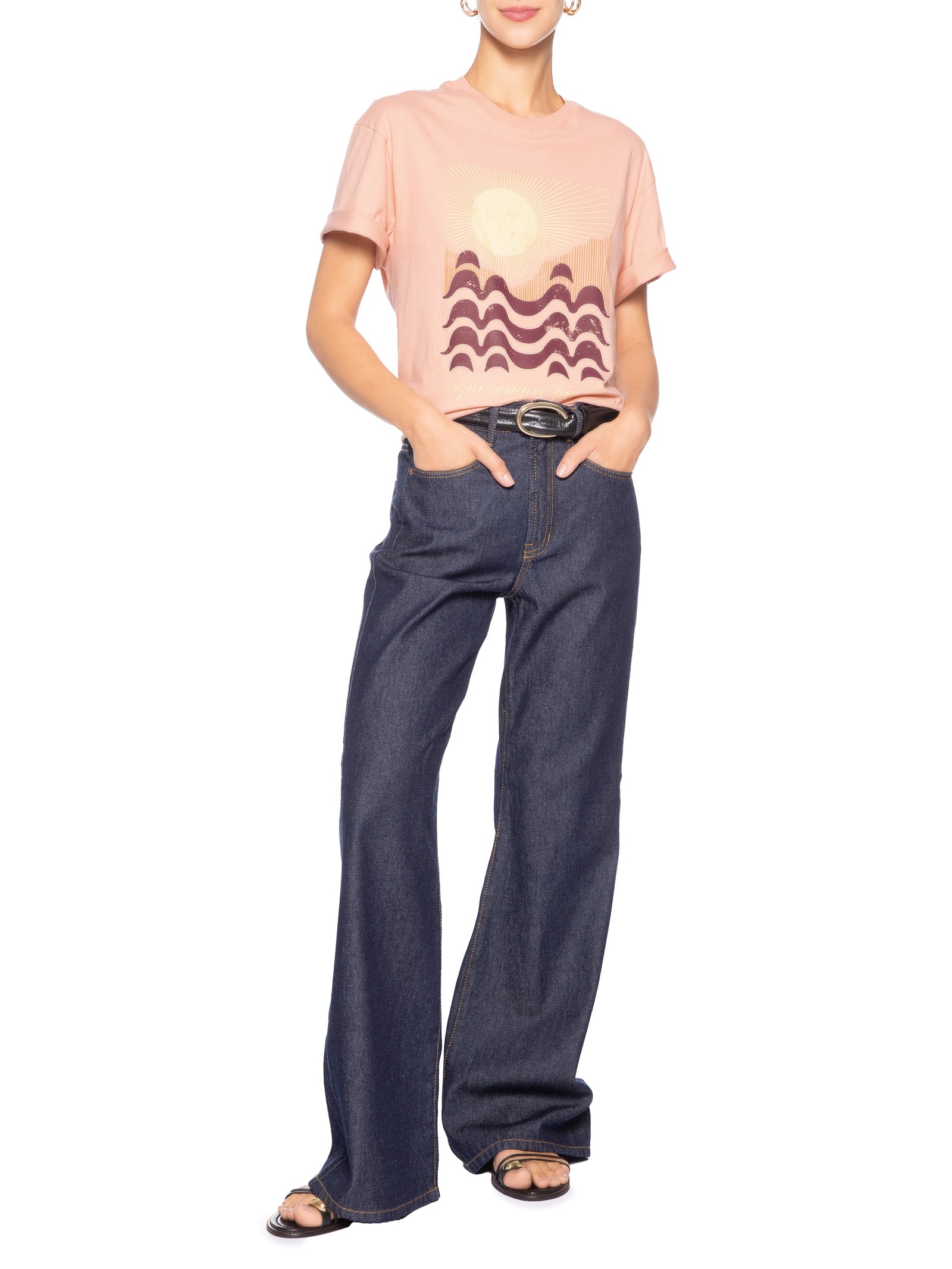 Camiseta Feminina Silk Aqui Sempre Faz Sol – Rosa Dress To