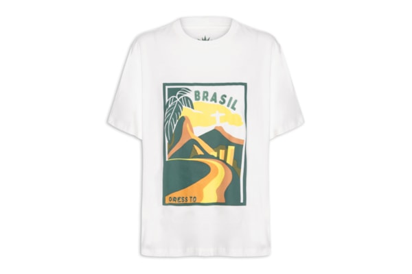 Camiseta Feminina Silk Brasil - Branco