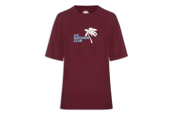 Camiseta Feminina Silk Do Nothing Club - Vermelho