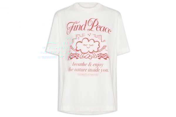 Camiseta Feminina Silk Find Peace - Branco