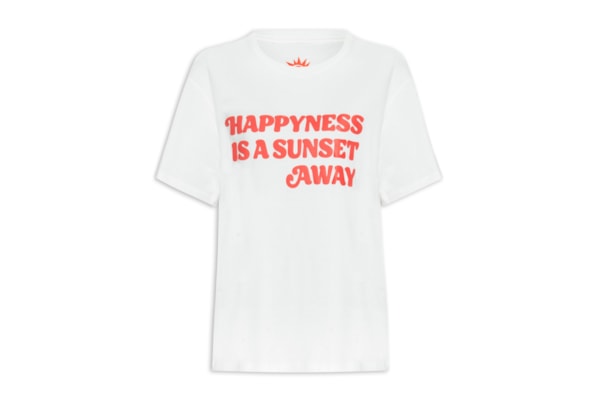 Camiseta Feminina Silk Happy Place - Branco