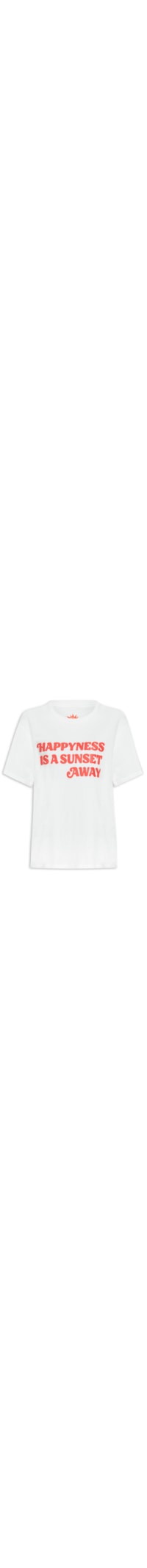 Camiseta Feminina Silk Happy Place - Branco