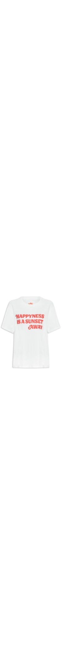 Camiseta Feminina Silk Happy Place - Branco