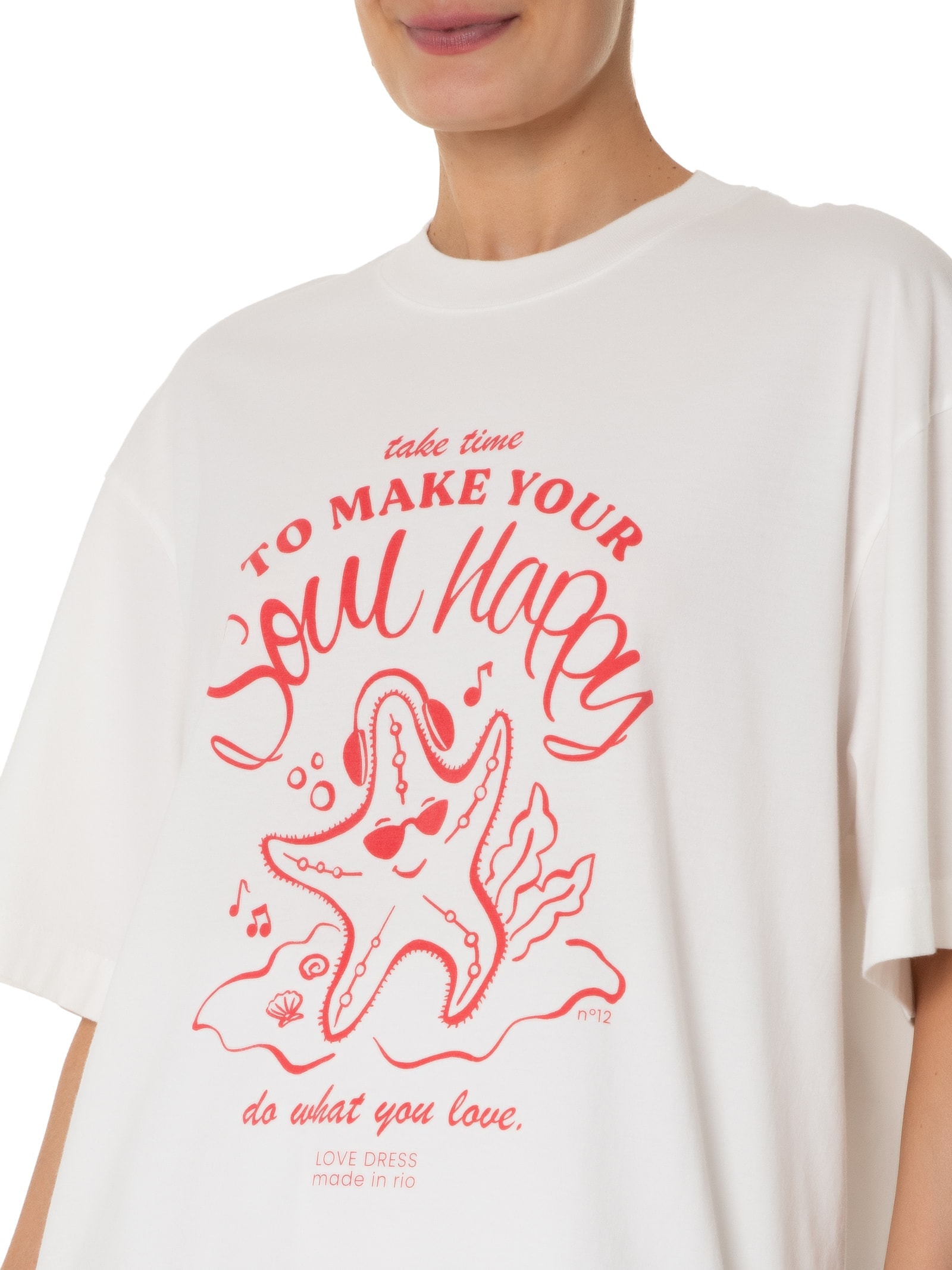 Camiseta Feminina Silk Happy Soul Branco Dress To