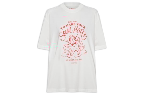 Camiseta Feminina Silk Happy Soul - Branco