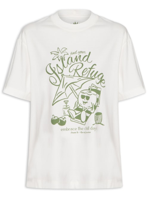 Camiseta Feminina Silk Island Refuge – Off White