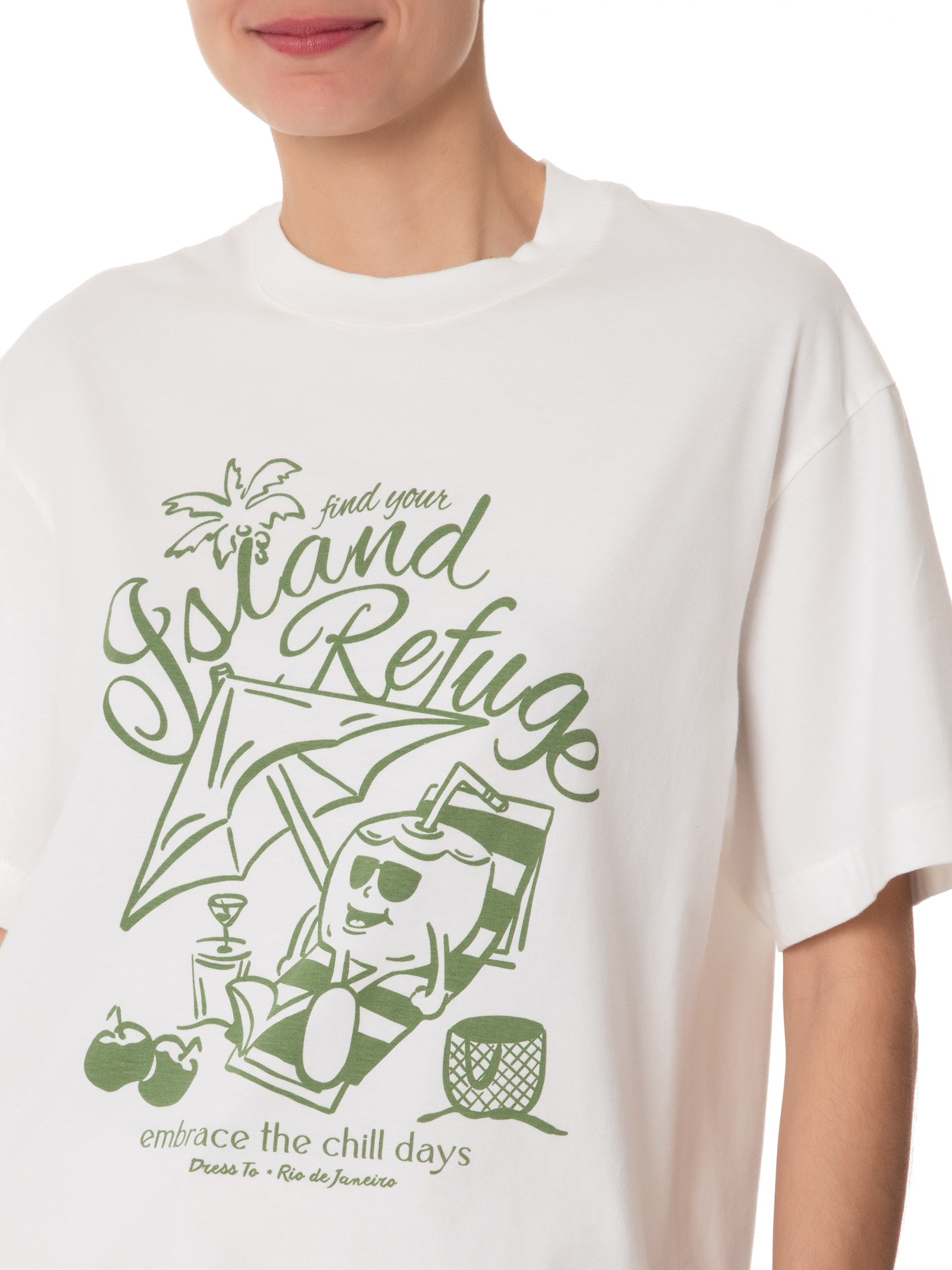 Camiseta Feminina Silk Island Refuge Off White Dress To