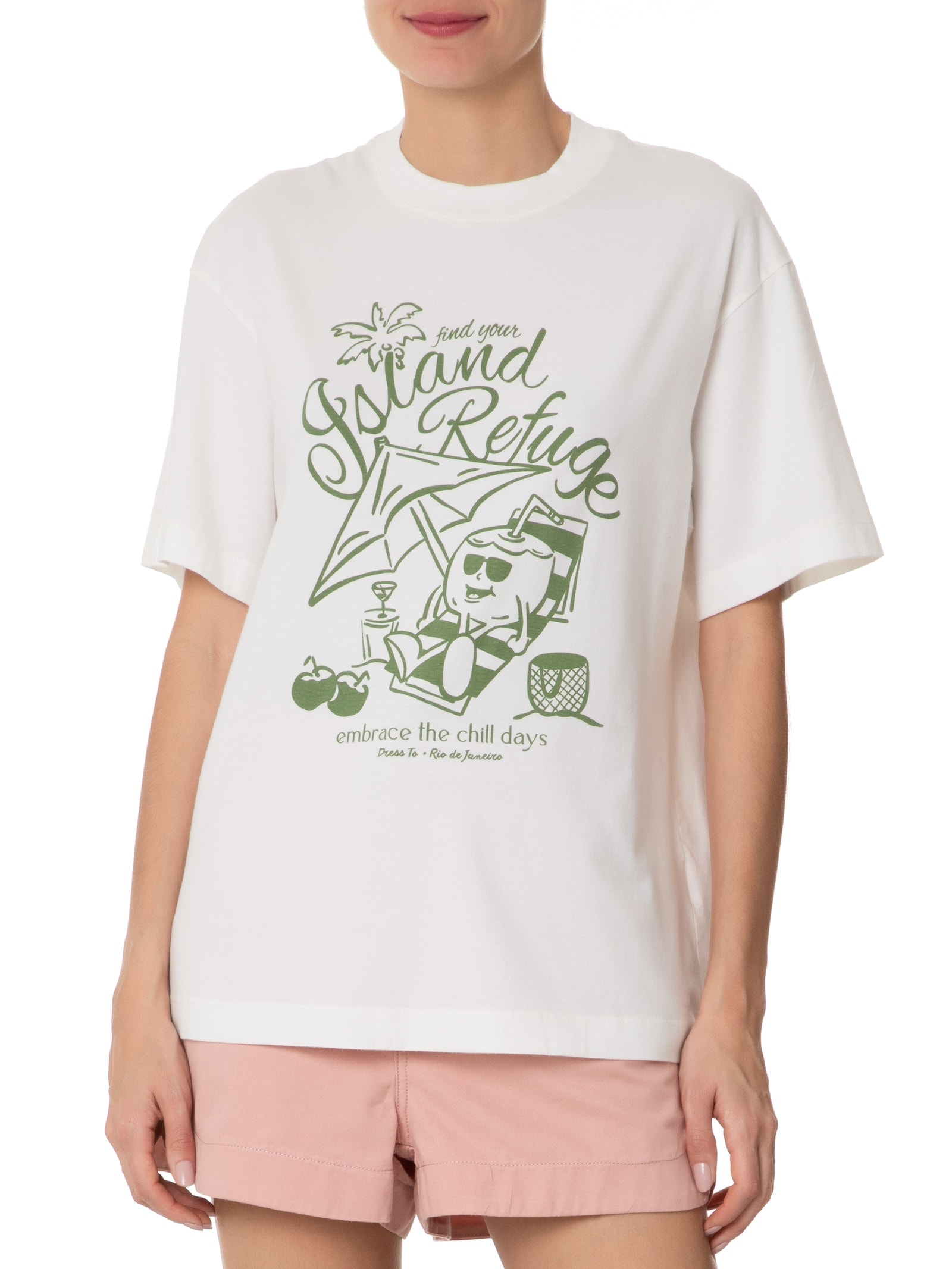 Camiseta Feminina Silk Island Refuge Off White Dress To