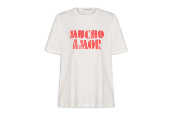 Camiseta Feminina Silk Mucho Amor - Branco